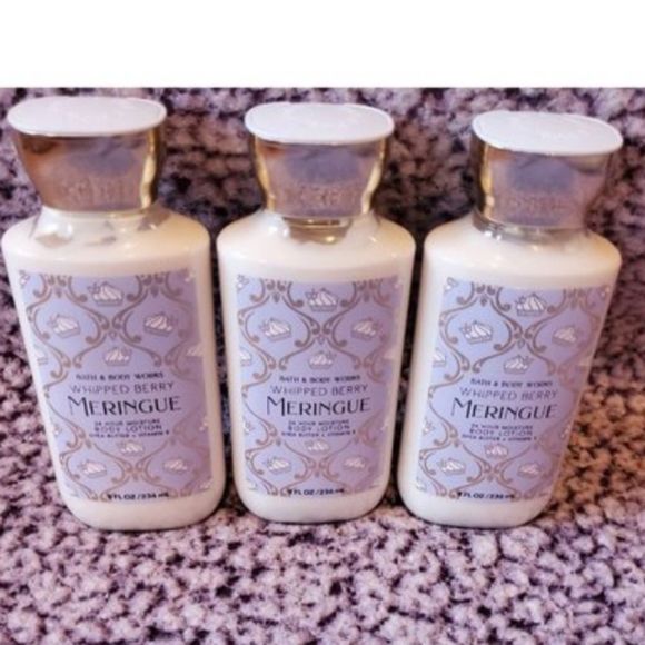 Bath & Body Works Whipped Berry Merigue Frangrance Hand Body Lotion Set Of 3